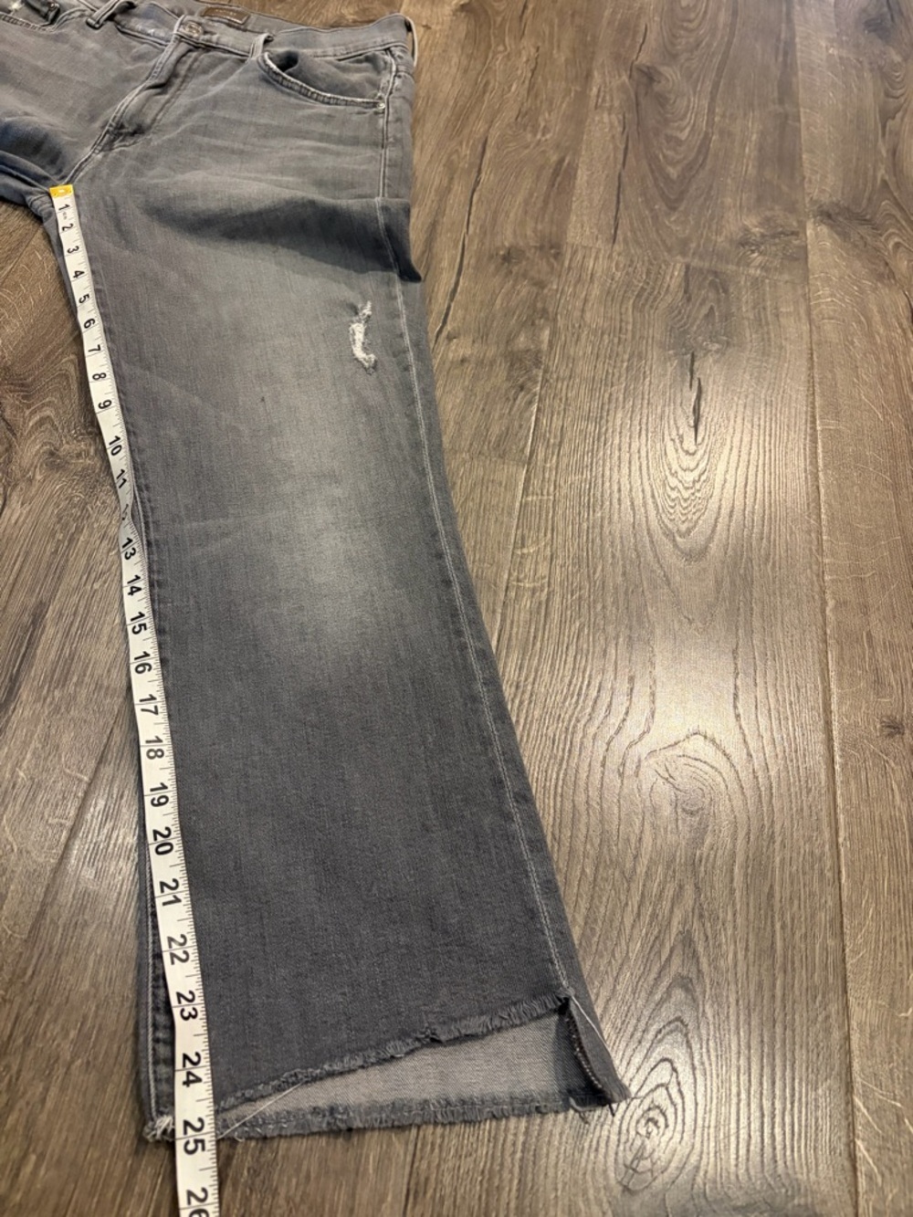 MOTHER The Insider Crop Fray Gray To the Moon Sz 29 Distressed Frayed Grunge Y2K - Picture 14 of 16